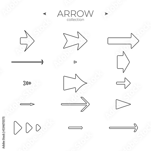 Premium set of arrow line. Line icons collection. Trendy line style. For Web Graphics. Vector