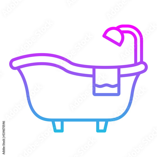 Bathtub Line Gradient Icon