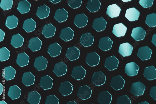 Grid with ventilation holes of computer air cooling system. abstract background
