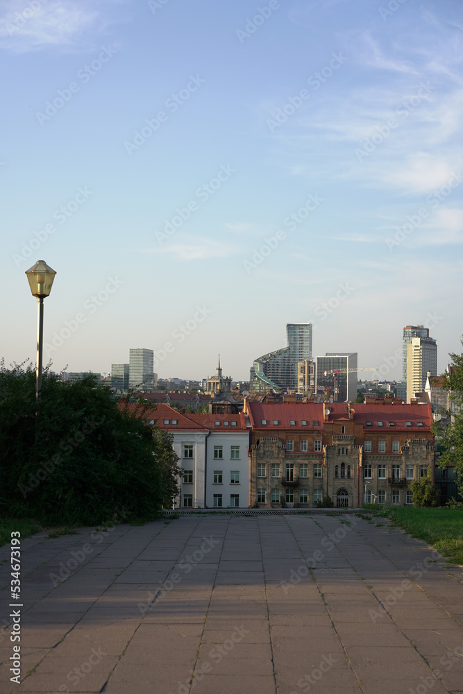 View on city center and Pamenkalnio street from Tauras Hill in Vilnius, Lithuania View on city center and Pamenkalnio street from Tauras Hill in Vilnius, Lithuania