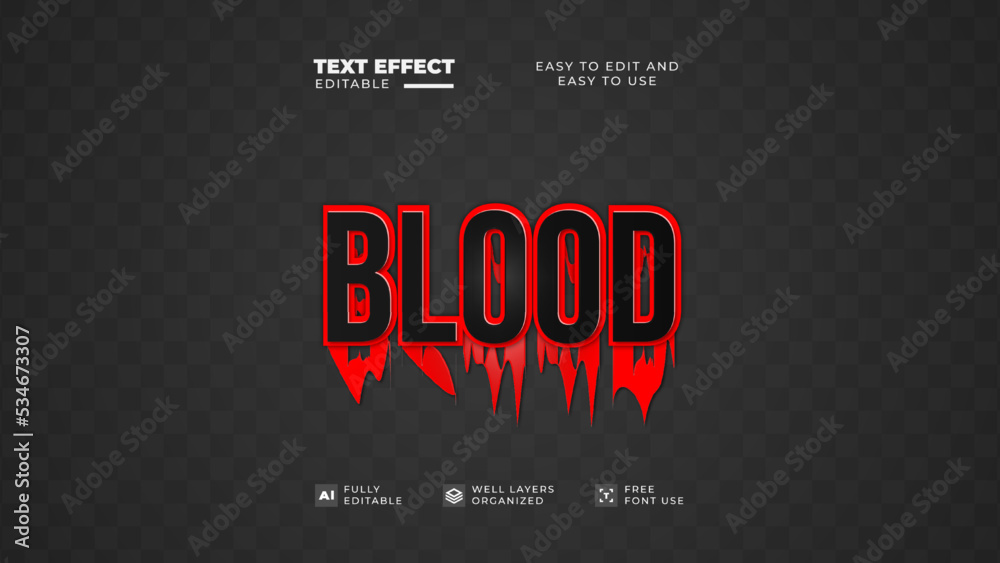 Obraz premium Blood style text effect editable