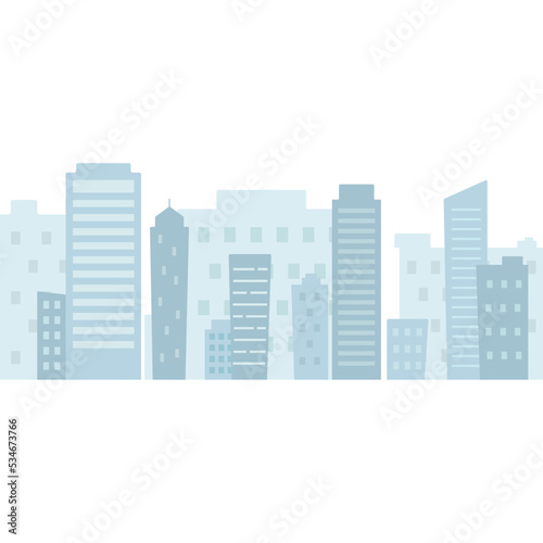 Light gray city silhouette