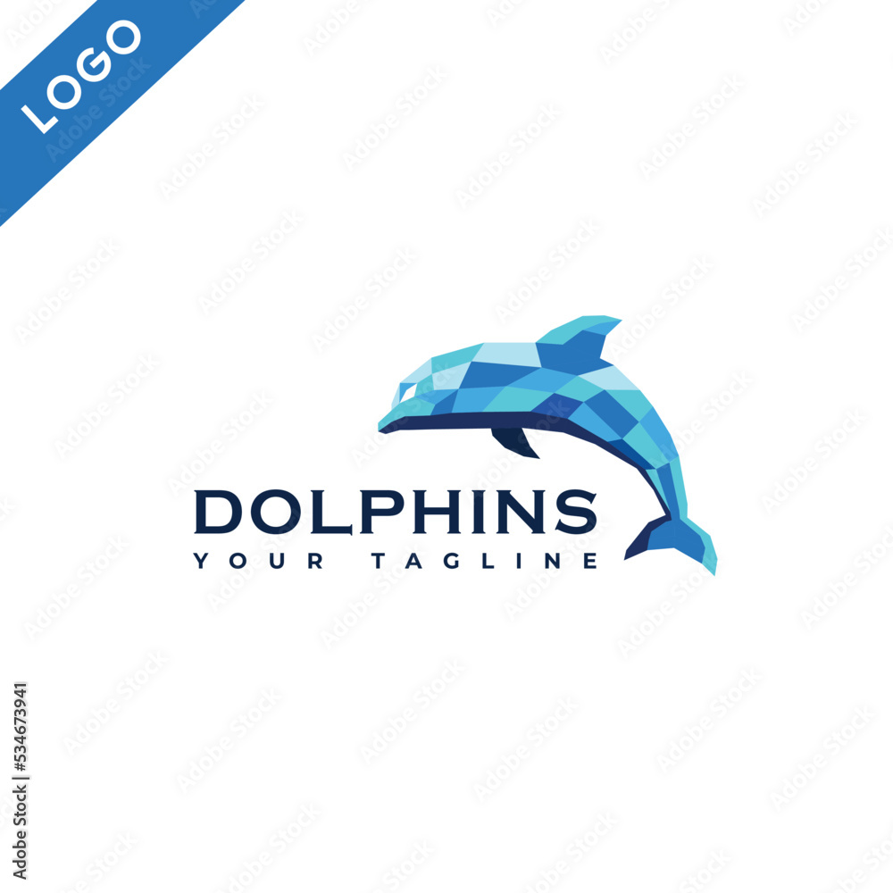Unique Dolphin Logo. The Combination of Blue Ceramics Makes Up a Jumping Dolphin. Suitable for Company Logos, Brands, T-shirts, and Others. Unique Dolphin Logo. The Combination of Blue Ceramics Makes Up a Jumping Dolphin. Suitable for Company Logos, Brands, T-shirts, and Others.