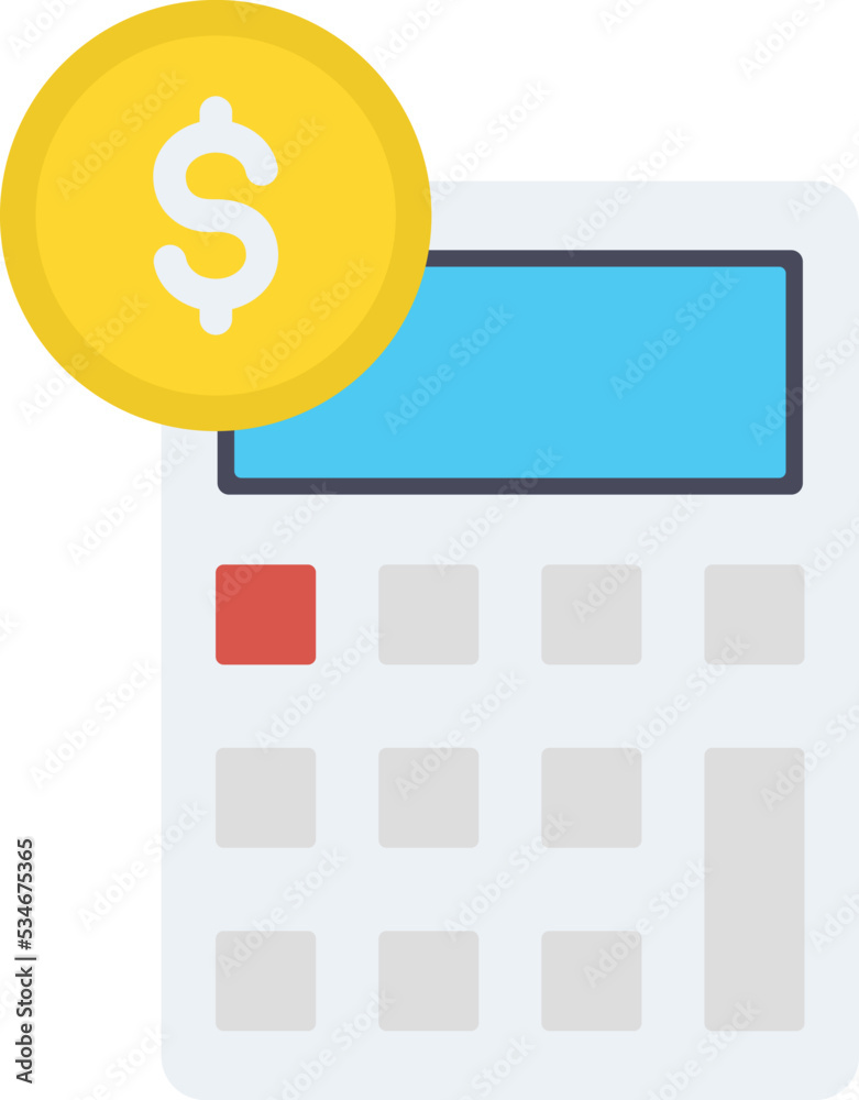 Calculator with dollar Vector Icon
Calculator with dollar Vector Icon