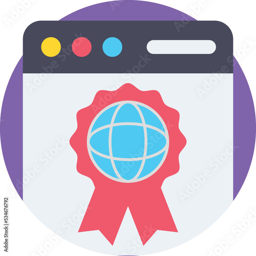 Website reward Vector Icon
