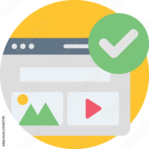 web page verified Vector Icon

