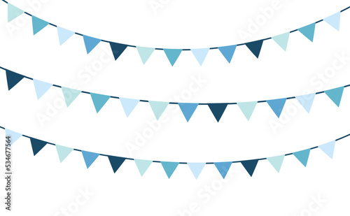 Party flag garland celebration on white background