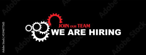 join our team sign on white background	