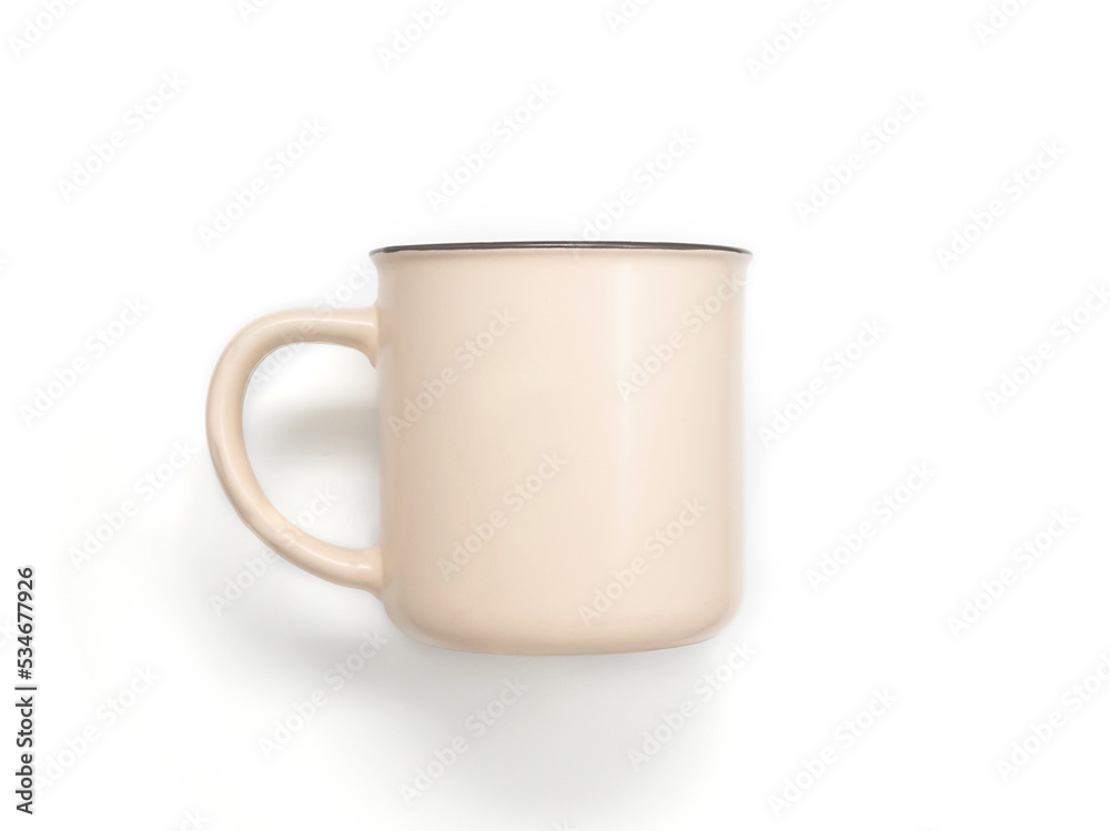 enamel mug isolated on white