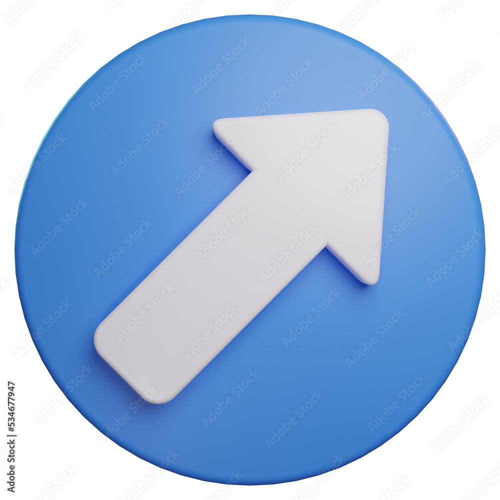 upper right riarrow 3d illustration upper right riarrow 3d illustration
