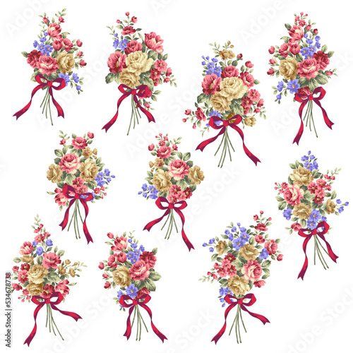 Beautiful rose illustration material collection,