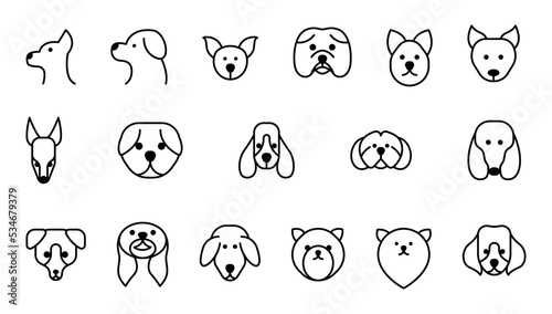 Icon Set Various of Dog. Simple and Minimalist Line, Easy to Use for mobile or web. Editable Stroke Line, Let's Make your Design Easier