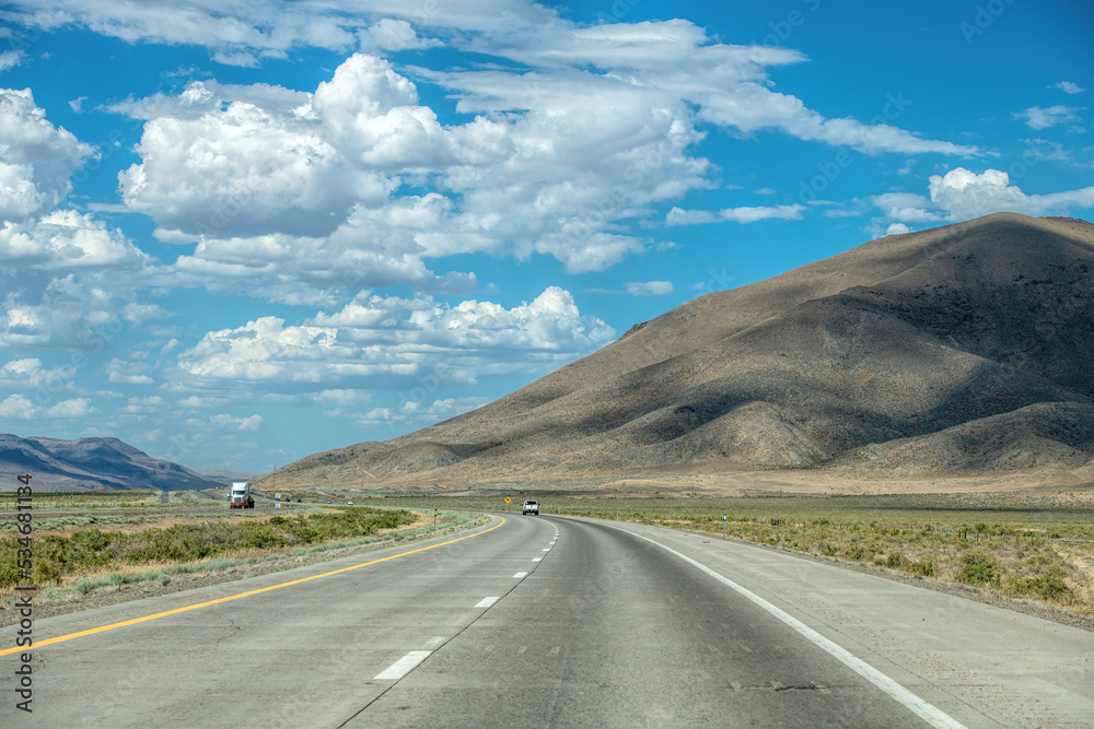 Road in an arid landscape in the USA
