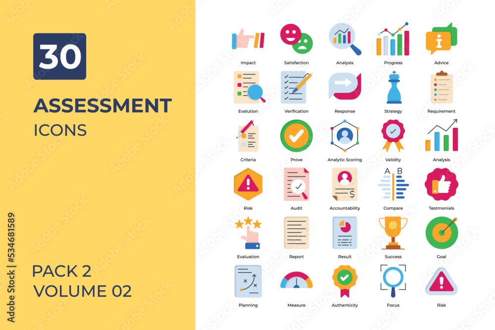 assessment icons collection. assessment icons collection.