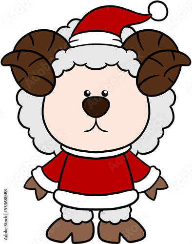 cute christmas cartoon animal character clipart colorful