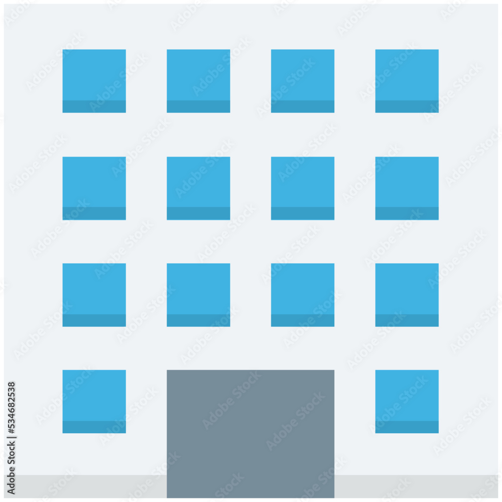 Building Colored Vector Icon