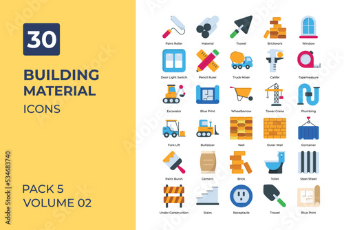 building material icons collection.