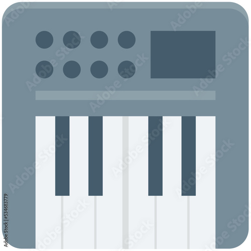 Piano Keyboard Colored Vector Icon