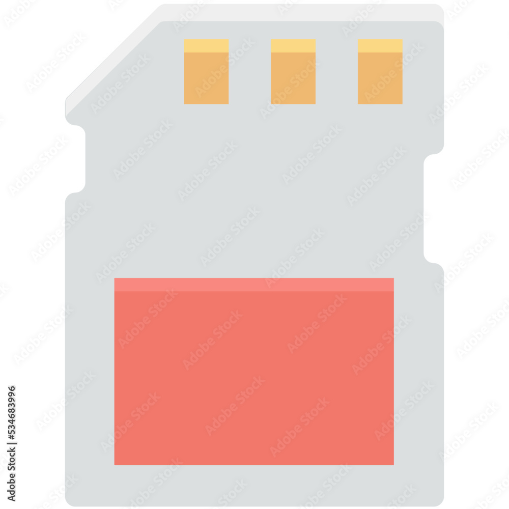 Fototapeta premium Memory Card Colored Vector Icon