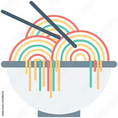 Noodles Colored Vector Icon