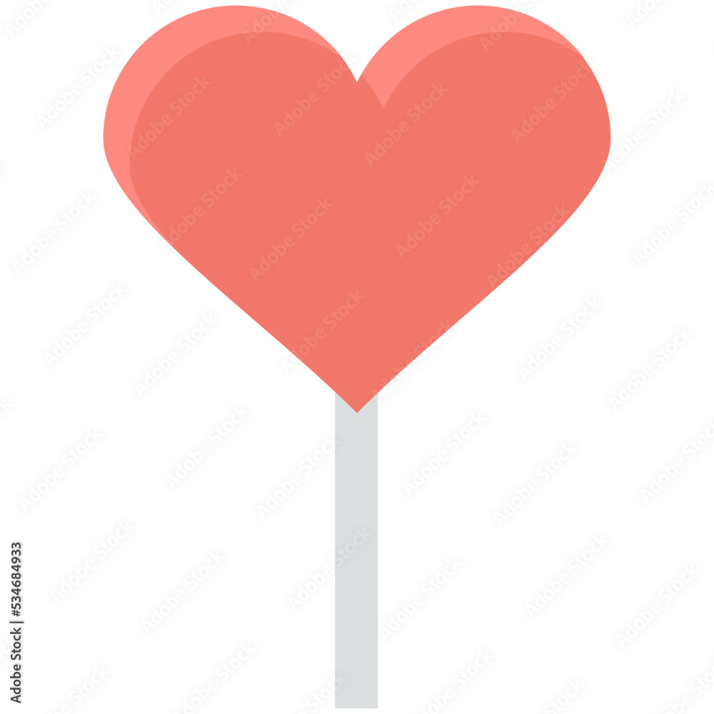 Heart Lollipop Colored Vector Icon