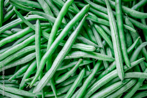 Green beans closeup view photo