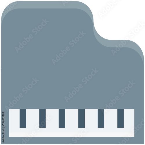 Piano Keyboard Colored Vector Icon