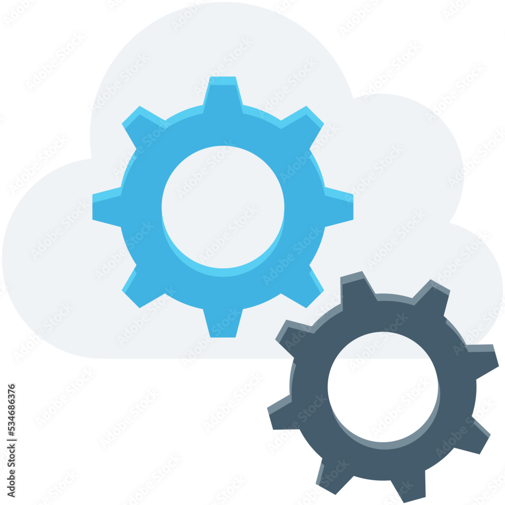 Cloud Settings Colored Vector Icon
