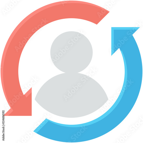Free Download Refresh User Colored Vector Icon - GFXLoad