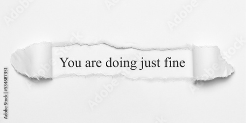 You are doing just fine