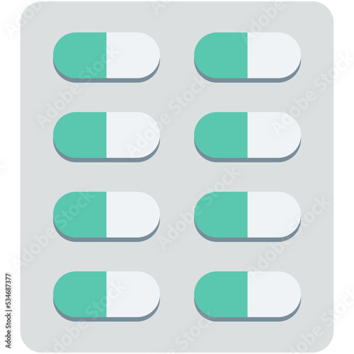 Pills Strip Colored Vector Icon