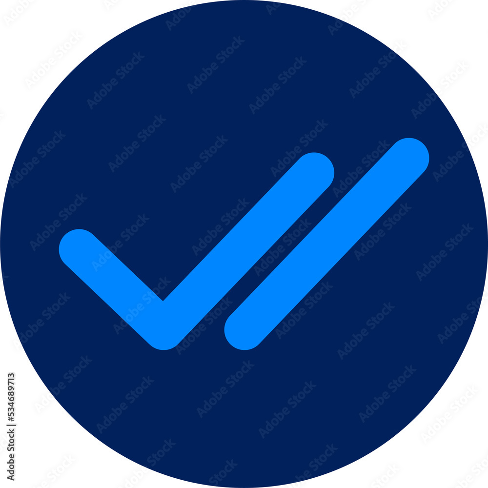 Check icon in blue colors. Doubles check signs. Check icon in blue colors. Doubles check signs.