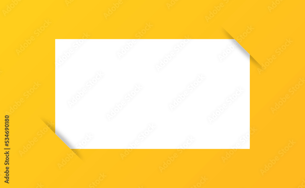 Blank white paper inside a yellow background. Paper illustration for school, office and more. Blank white paper inside a yellow background. Paper illustration for school, office and more.