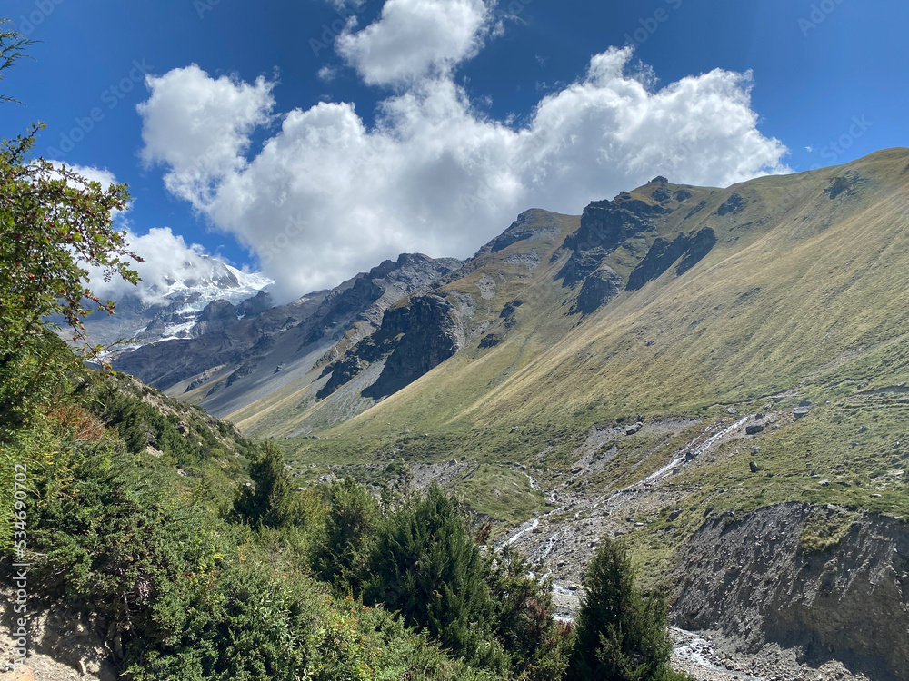 Fototapeta premium landscape in the mountains of Nepal Himalayas