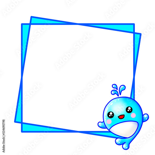 Cute cartoon whale.
