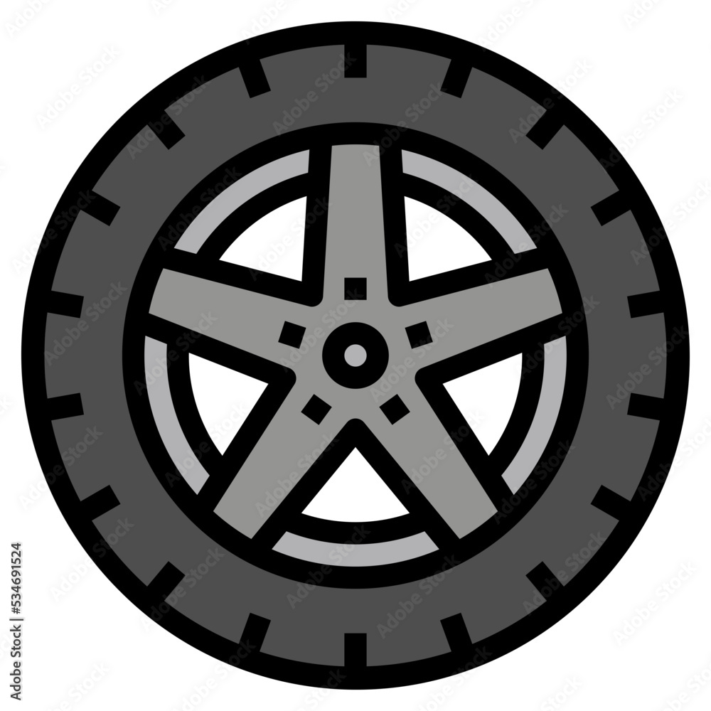 Fototapeta premium Tire Filled Outline icon