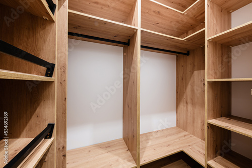 new clean empty natural wood wardrobe for things