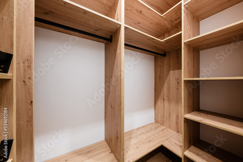 new clean empty natural wood wardrobe for things
