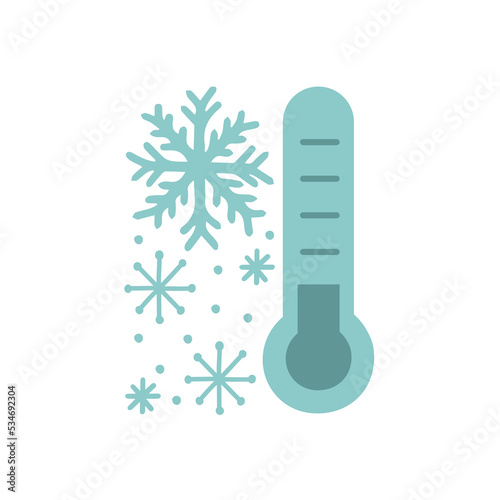 Thermometer vector icon illustration. Cold temperature for winter design concept.
