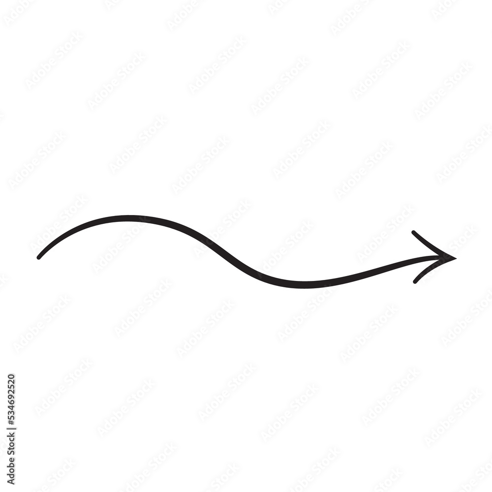 Line art arrow with black thin line. PNG with transparent background.  ilustração do Stock