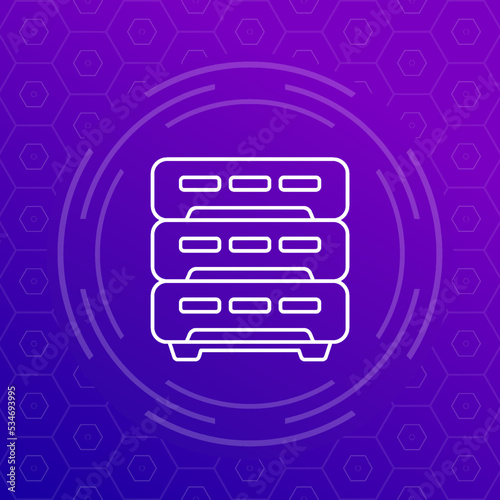 cryptocurrency miner line icon for web