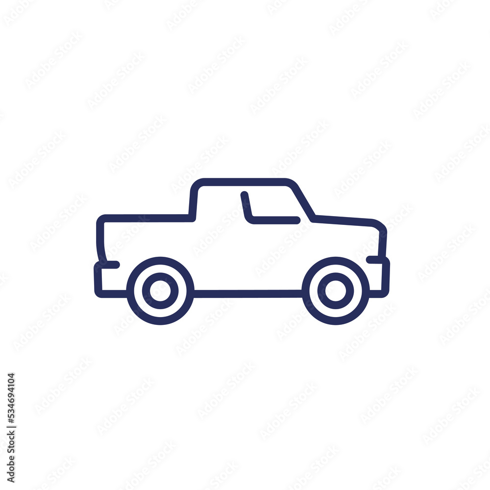 pickup truck line icon, off-road vehicle