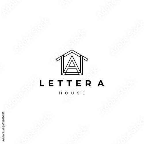 Letter a house logo icon design