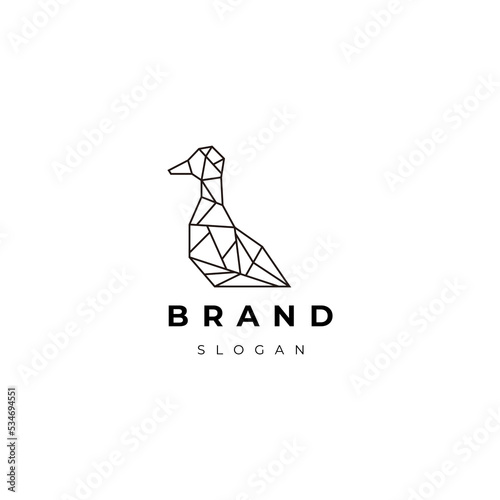 Duck geometric logo icon design