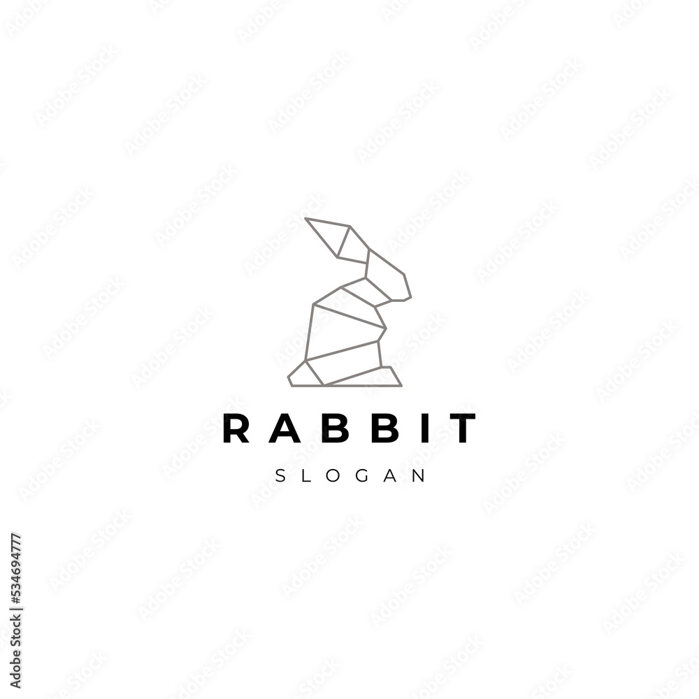 Rabbit head geometric logo icon design Rabbit head geometric logo icon design
