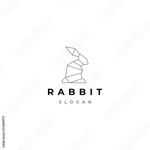 Rabbit head geometric logo icon design