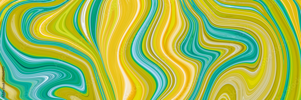 Multicolor digital abstract background, curved shapes. Bright yellow and blue painted texture. Wide banner, creative fun design. Modern panoramic backdrop, liquid paint effect. Art decoration, drawing Multicolor digital abstract background, curved shapes. Bright yellow and blue painted texture. Wide banner, creative fun design. Modern panoramic backdrop, liquid paint effect. Art decoration, drawing