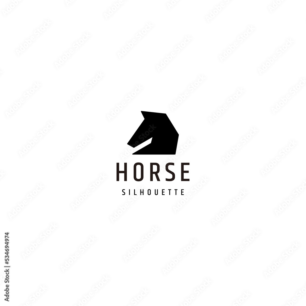 Silhouette horse logo icon design