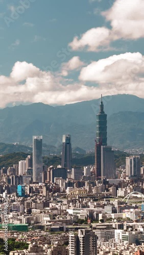 Wallpaper Mural Timelapse of Typhoon day of cityscape in Taipei, Taiwan Torontodigital.ca