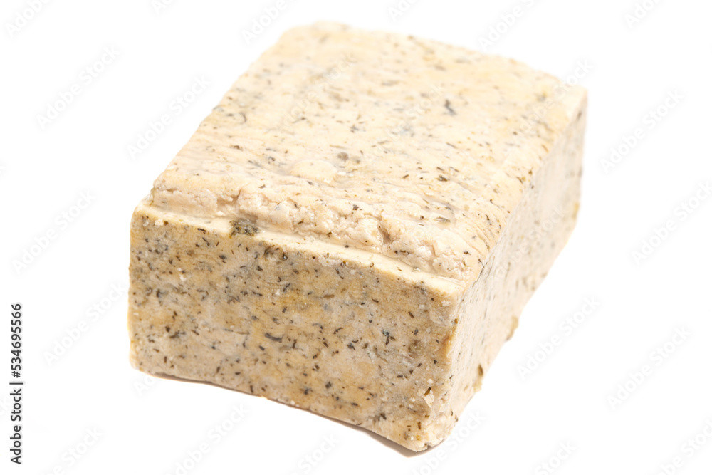 tofu cheese isolated on white